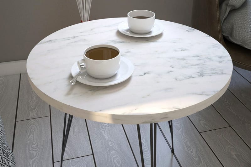 Falan Avlastningsbord 40 cm - Hvit/Svart - Møbler - Bord - Avlastningsbord - Lampebord & sidebord