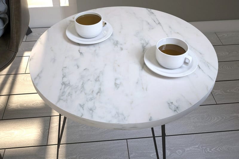 Falan Avlastningsbord 40 cm - Hvit/Svart - Møbler - Bord - Avlastningsbord - Lampebord & sidebord