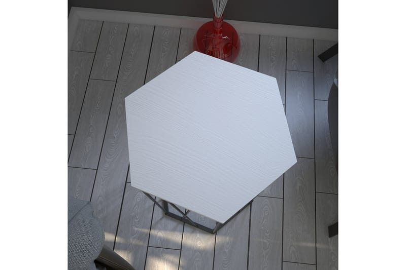 Falan Sidebord 40 cm Heksagon - Hvit/Svart - Lampebord & sidebord - Brettbord og småbord