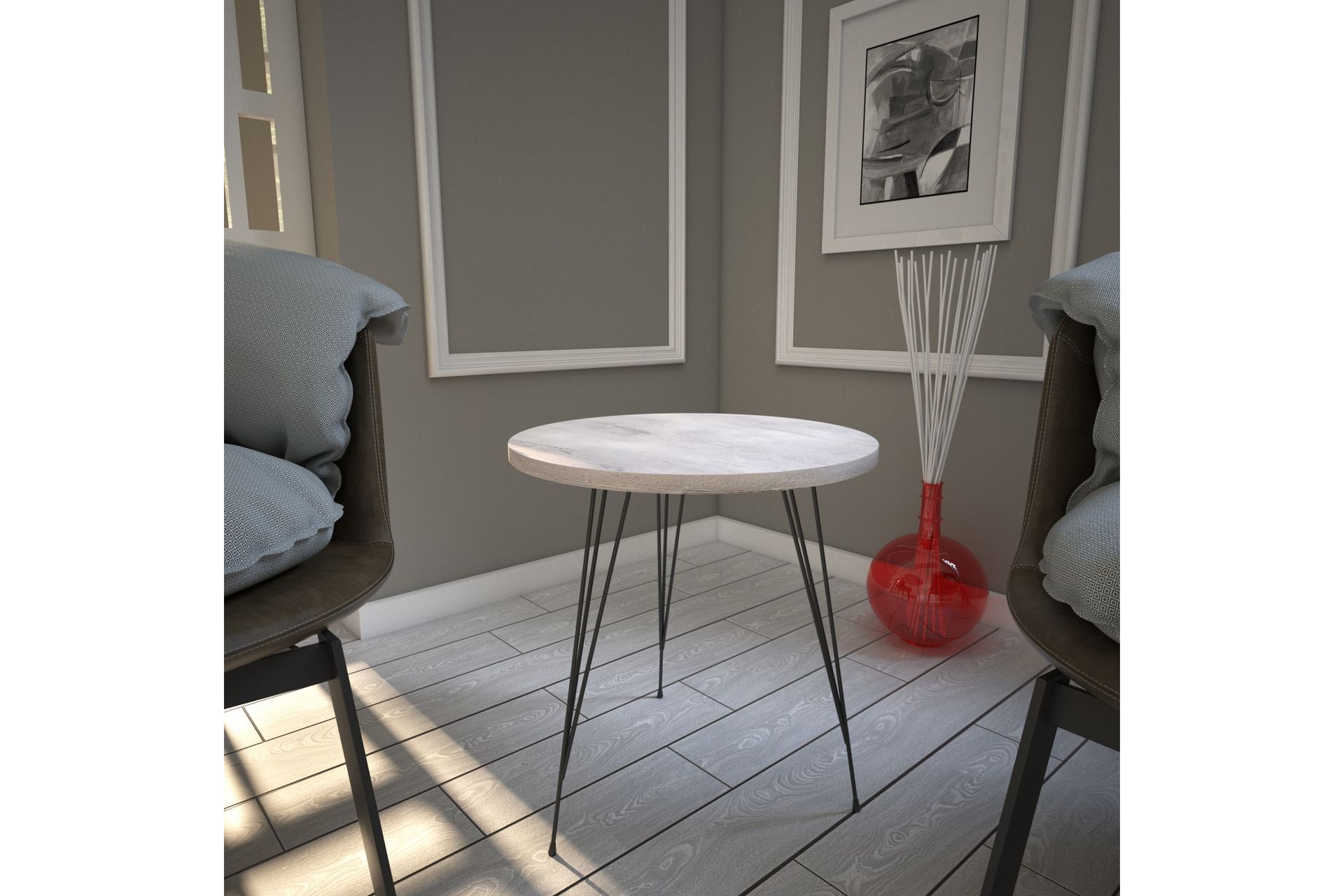 Falan Sidebord 40 cm - Hvit - Møbler - Bord - Avlastningsbord - Lampebord & sidebord