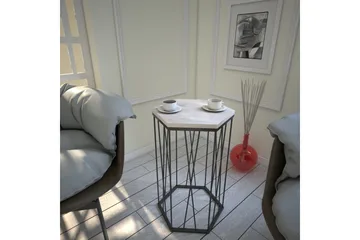 Falan Sidebord 40 cm Sekskant - Hvit/Svart - Møbler - Bord - Avlastningsbord - Lampebord & sidebord