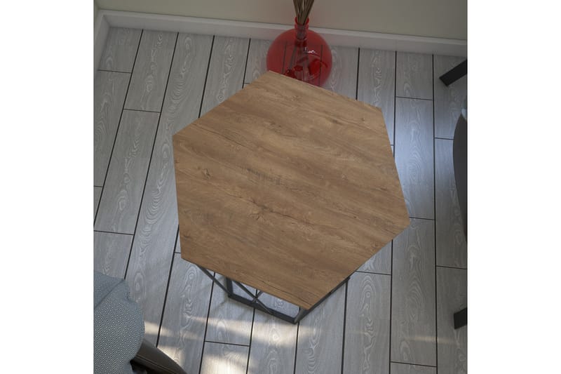 Falan Sidebord 40 cm Sekskant - Lysebrun/Svart - Møbler - Bord - Avlastningsbord - Lampebord & sidebord