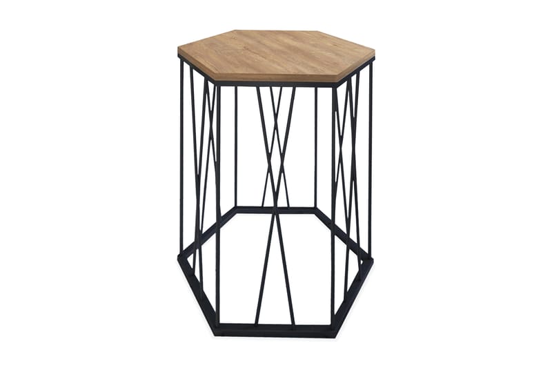 Falan Sidebord 40 cm Sekskant - Lysebrun/Svart - Møbler - Bord - Avlastningsbord - Lampebord & sidebord