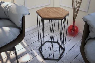 Falan Sidebord 40 cm Sekskant - Lysebrun/Svart - Møbler - Bord - Avlastningsbord - Lampebord & sidebord