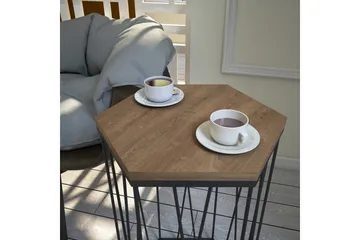 Falan Sidebord 40 cm Sekskant - Lysebrun/Svart - Møbler - Bord - Avlastningsbord - Lampebord & sidebord
