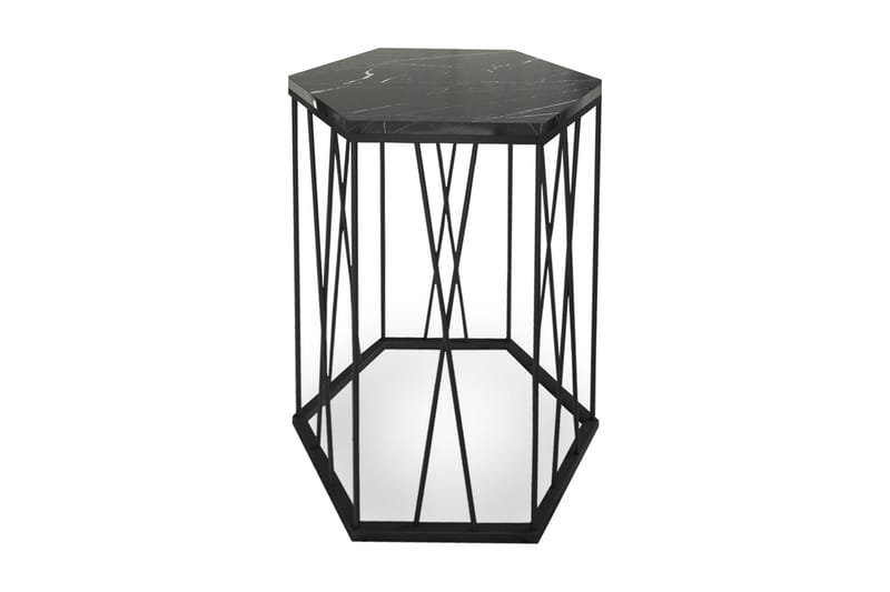 Falan Sidebord 40 cm Sekskant Marmormønster - Svart - Møbler - Bord - Avlastningsbord - Lampebord & sidebord