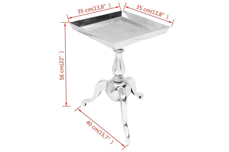 Firkantede Sidebord Aluminum Sølv - Sølv - Møbler - Bord - Avlastningsbord - Lampebord & sidebord