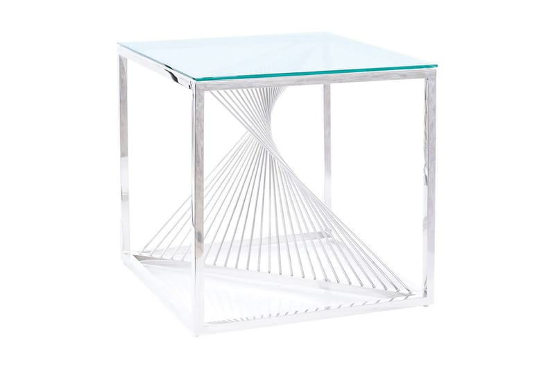 Flamo Sidebord 55 cm - Transparent Glass/Sølv - Lampebord & sidebord - Brettbord og småbord