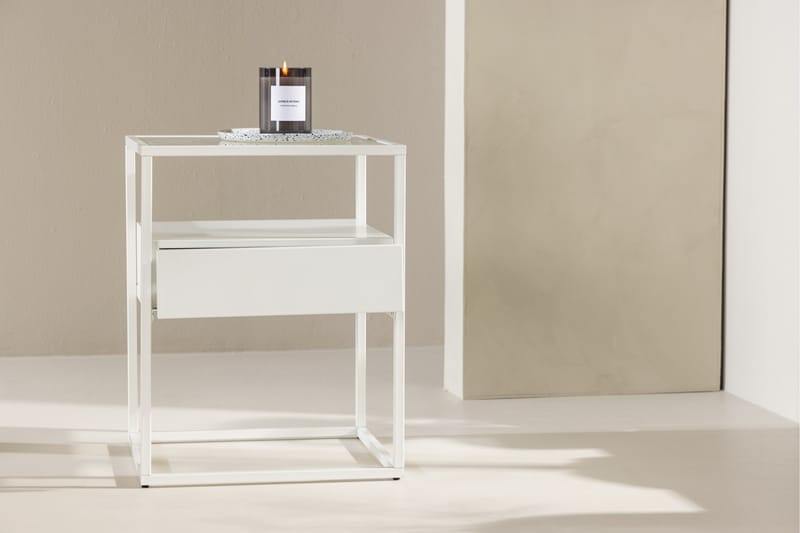 Fortaleza Sidebord 40x40 cm - Hvit - Møbler - Bord - Avlastningsbord - Lampebord & sidebord