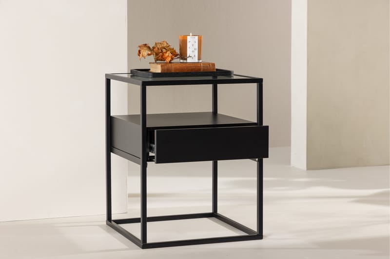 Fortaleza Sidebord 40x40 cm - Svart - Møbler - Bord - Avlastningsbord - Lampebord & sidebord