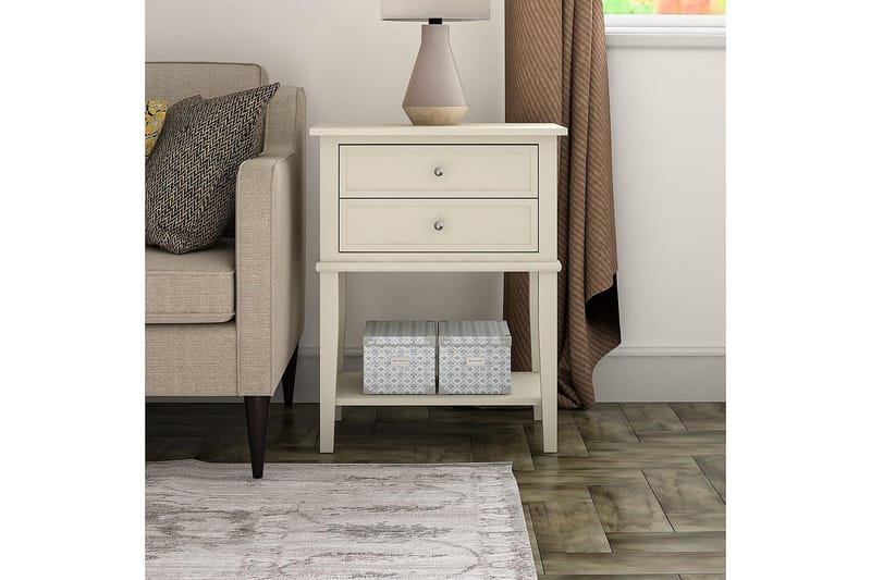Franklin Avlastningsbord 56 cm Hvit - Dorel Home - Møbler - Bord - Avlastningsbord - Lampebord & sidebord