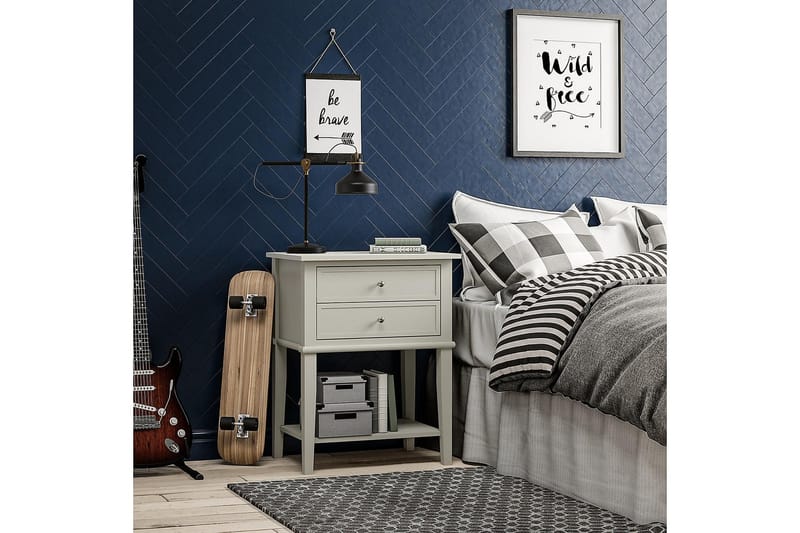 Franklin Avlastningsbord 56 cm Hvit - Dorel Home - Møbler - Bord - Avlastningsbord - Lampebord & sidebord