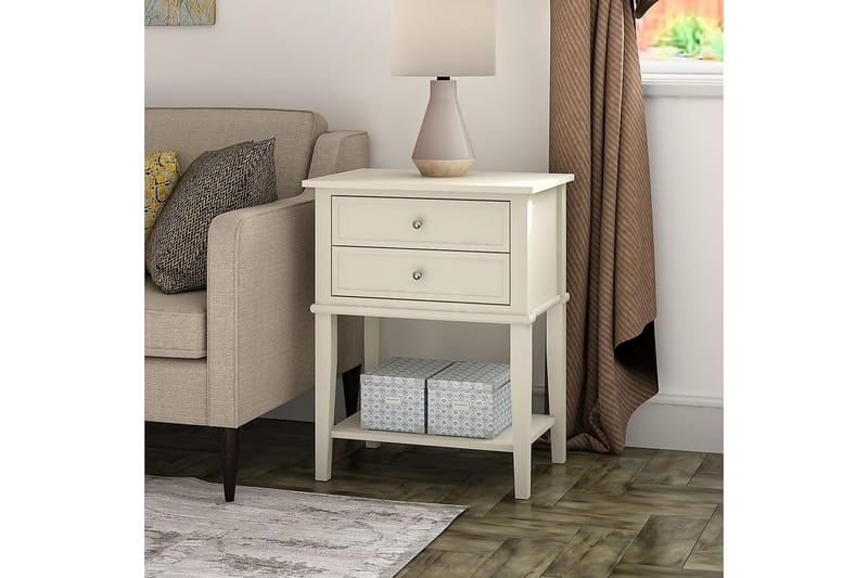 Franklin Avlastningsbord 56 cm Hvit - Dorel Home - Møbler - Bord - Avlastningsbord - Lampebord & sidebord