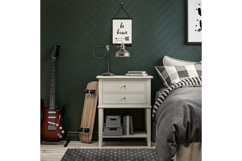 Franklin Avlastningsbord 56 cm Hvit - Dorel Home - Møbler - Bord - Avlastningsbord - Lampebord & sidebord