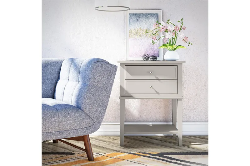 Franklin Sidebord 56x39 cm Beige - Queer Eye - Møbler - Bord - Avlastningsbord - Lampebord & sidebord