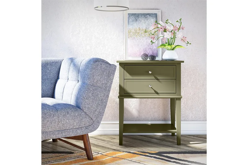 Franklin Sidebord 56x39 cm Olivengrønn - Queer Eye - Møbler - Bord - Avlastningsbord - Lampebord & sidebord