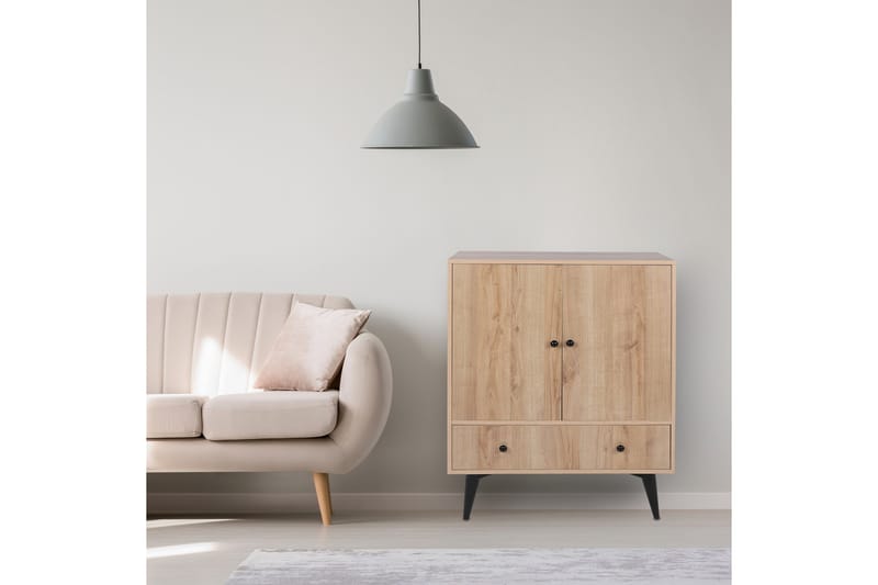 Gibia Side Avlastningsbord 90 cm - Natur / Svart - Møbler - Bord - Avlastningsbord - Lampebord & sidebord