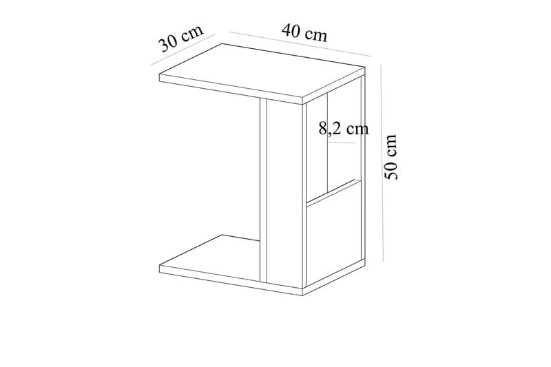 Irubhi Sidebord 30x50x30 cm - Hvit - Lampebord & sidebord - Brettbord og småbord
