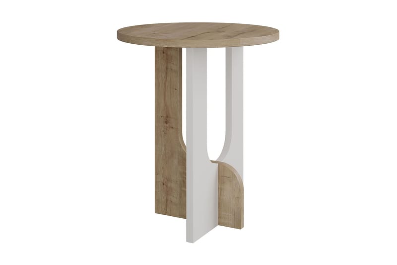 Kafrein Sidebord 40x47x40 cm Rundt - Hvit - Møbler - Bord - Avlastningsbord - Lampebord & sidebord