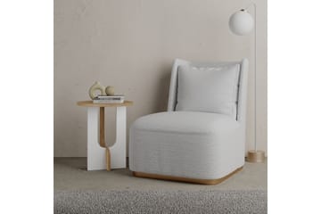 Kafrein Sidebord 40x47x40 cm Rundt - Hvit - Møbler - Bord - Avlastningsbord - Lampebord & sidebord