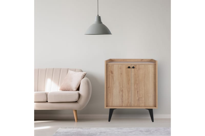 Kastelas Side Avlastningsbord 70 cm - Natur / Svart - Møbler - Bord - Avlastningsbord - Lampebord & sidebord