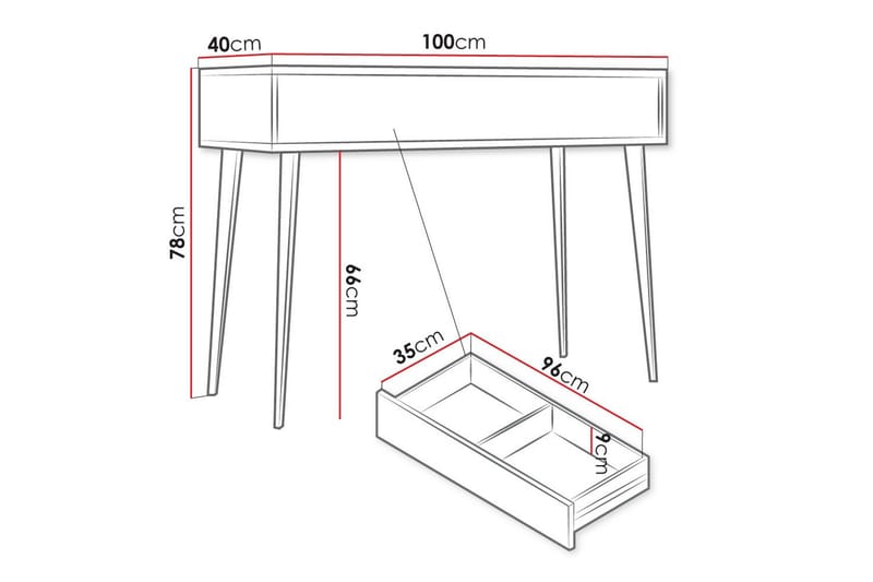 Kintore Sidebord 100 cm - Svart - Møbler - Bord - Avlastningsbord - Lampebord & sidebord