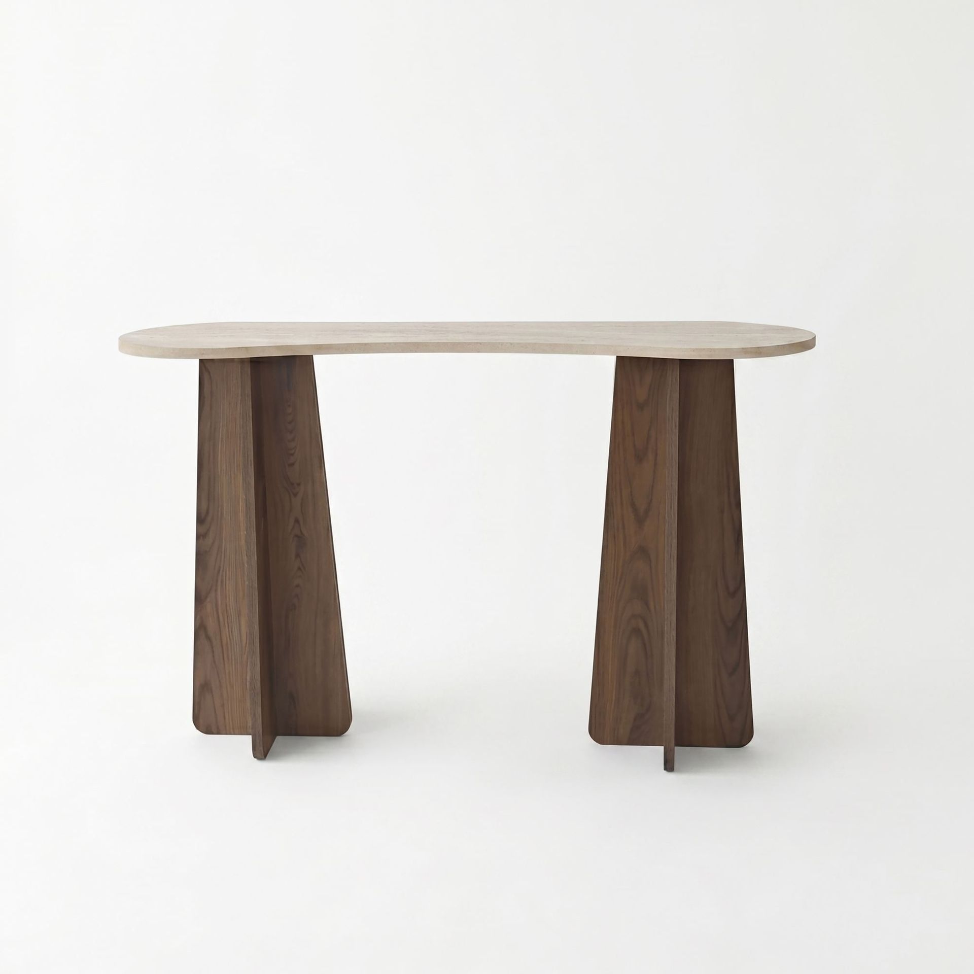 Kommode Homitis Zen (120 x 75 x 35 cm) Travertin valnøtt - Travertin og valnøtt