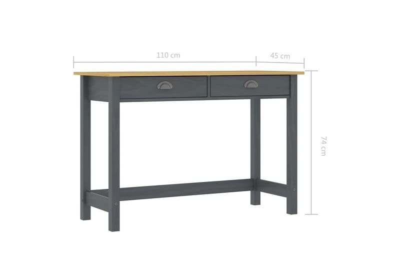 Konsollbord Hill Range 2 skuffer grå 110x45x74 cm - Møbler - Bord - Avlastningsbord - Lampebord & sidebord
