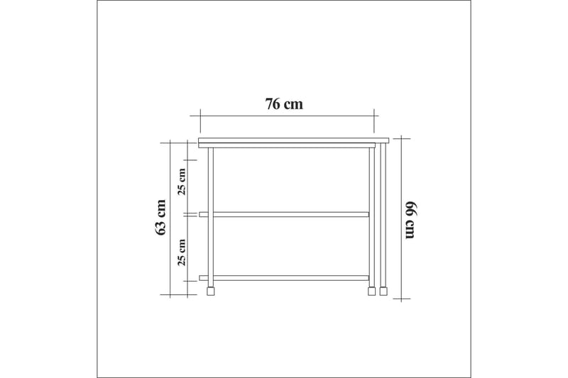 Lantenot Sidebord 76cm - Natur / Svart - Møbler - Bord - Avlastningsbord - Lampebord & sidebord
