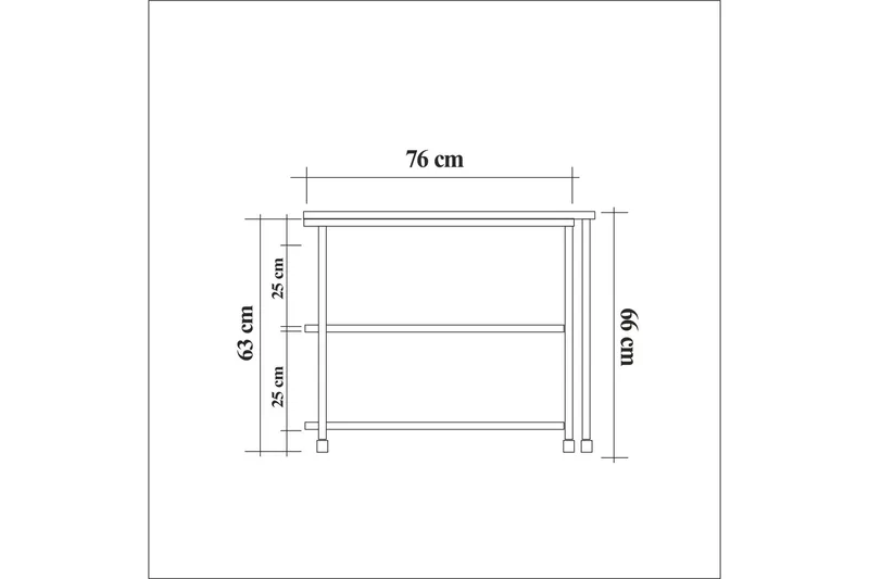 Lantenot Sidebord 76cm - Natur / Svart - Møbler - Bord - Avlastningsbord - Lampebord & sidebord