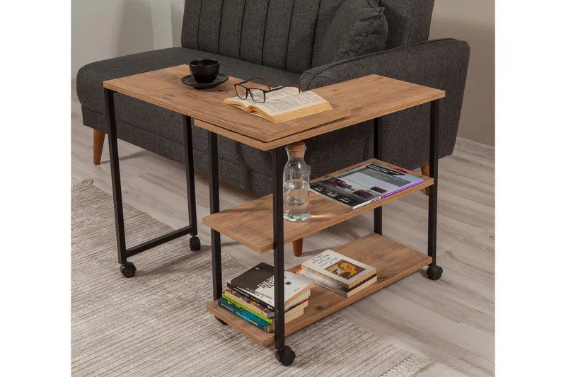 Lantenot Sidebord 76cm - Natur / Svart - Møbler - Bord - Avlastningsbord - Lampebord & sidebord