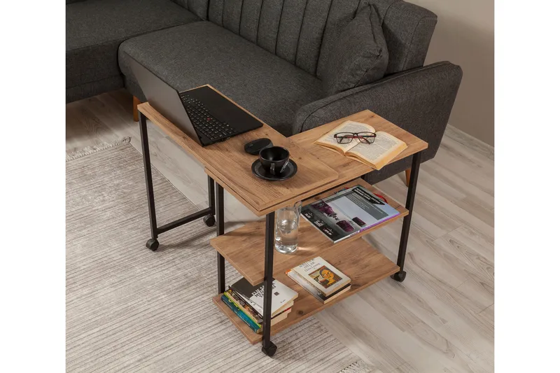 Lantenot Sidebord 76cm - Natur / Svart - Møbler - Bord - Avlastningsbord - Lampebord & sidebord