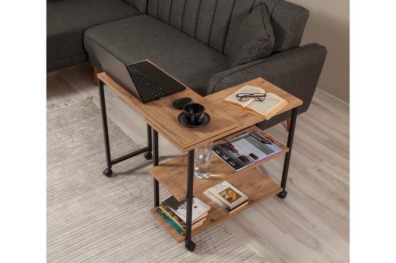 Lantenot Sidebord 76cm - Natur / Svart - Møbler - Bord - Avlastningsbord - Lampebord & sidebord