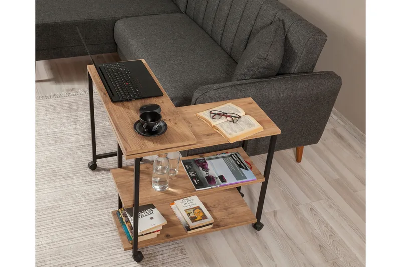 Lantenot Sidebord 76cm - Natur / Svart - Møbler - Bord - Avlastningsbord - Lampebord & sidebord