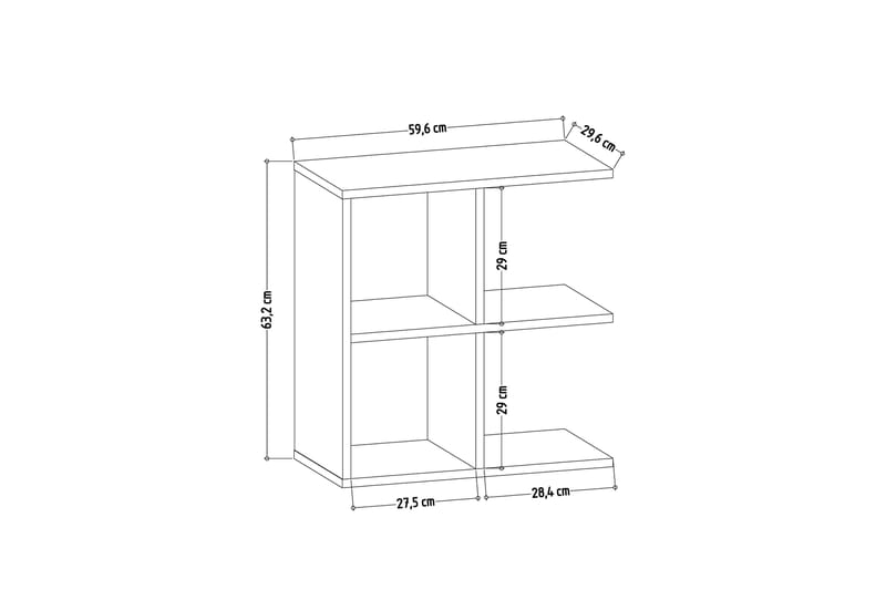 Lilesville Sidebord 60 cm - Hvit / Antrasitt / Svart - Lampebord & sidebord - Brettbord og småbord