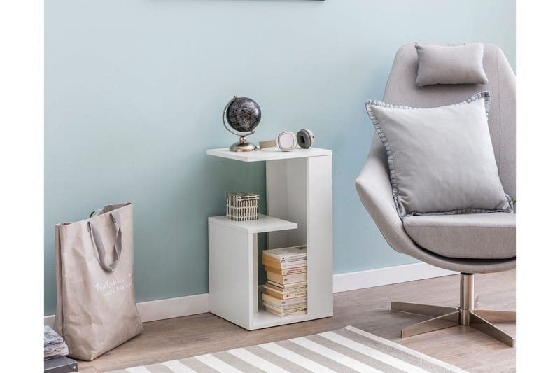Melindy Avlastningsbord 35 cm - Hvit - Møbler - Bord - Avlastningsbord - Lampebord & sidebord