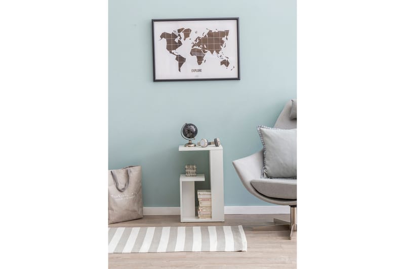 Melindy Avlastningsbord 35 cm - Hvit - Møbler - Bord - Avlastningsbord - Lampebord & sidebord