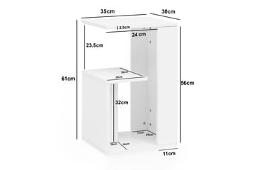 Melindy Avlastningsbord 35 cm - Hvit - Møbler - Bord - Avlastningsbord - Lampebord & sidebord