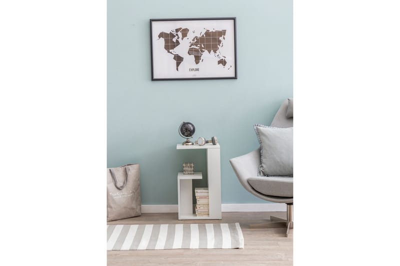 Melindy Avlastningsbord 35 cm - Hvit - M øbler - Bord - Avlastningsbord - Lampebord & sidebord