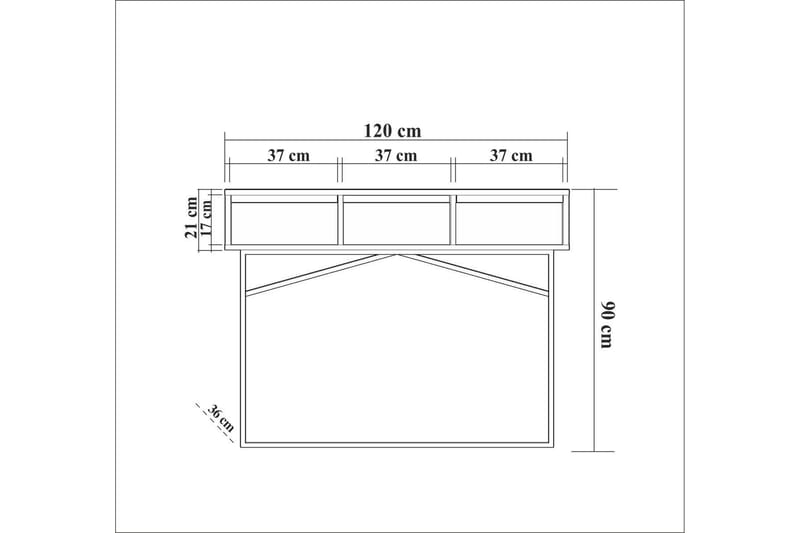 Mijara Sidebord 120 cm - Mørkebrun/Svart - Møbler - Bord - Avlastningsbord - Lampebord & sidebord