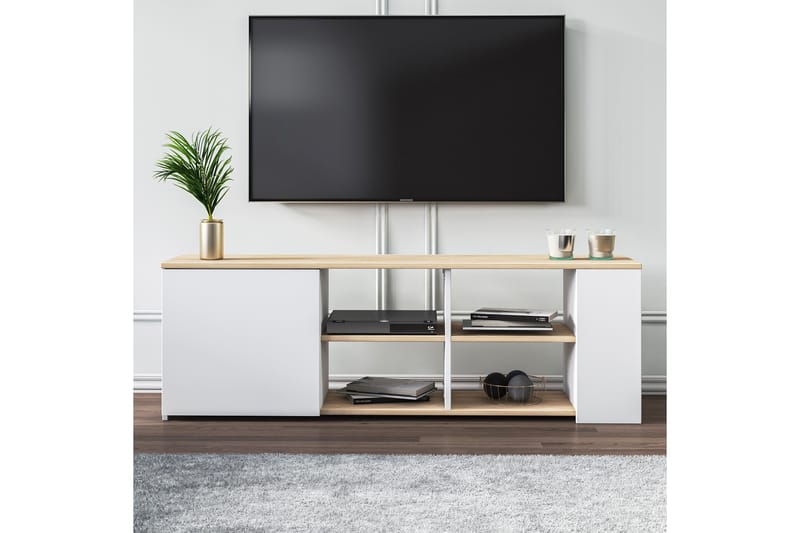 Mirrilnesh Tv-benk 150 cm - Natur/Hvit - TV-benk & mediabenk