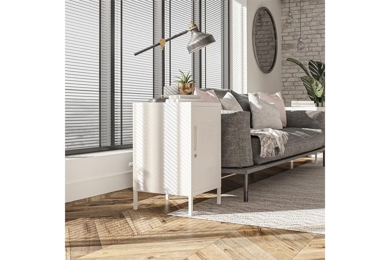 Mission District Sidebord 38x40 cm Hvit - Dorel Home - Møbler - Bord - Avlastningsbord - Lampebord & sidebord