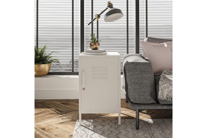 Mission District Sidebord 38x40 cm Hvit - Dorel Home - Møbler - Bord - Avlastningsbord - Lampebord & sidebord