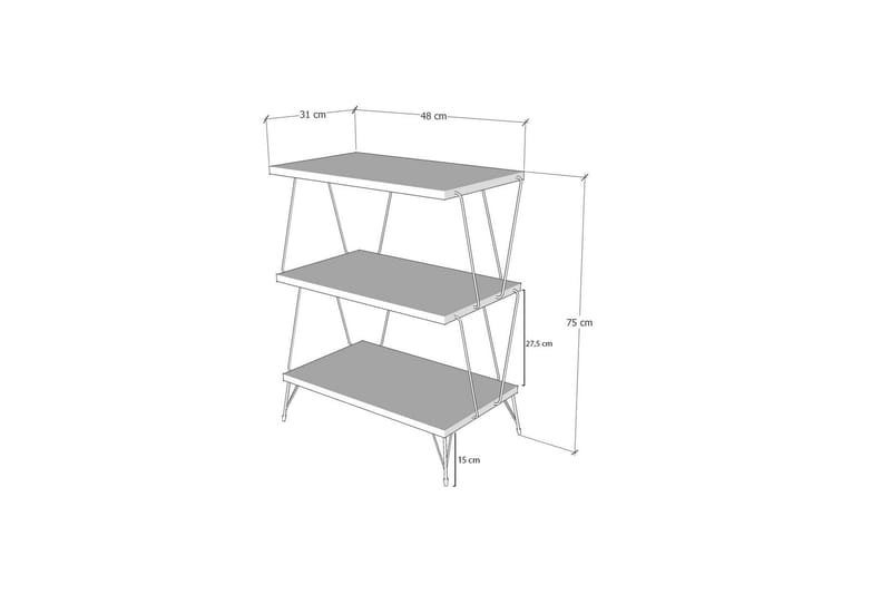 Mistretta Sidebord 48 cm - Hvit/Svart - Lampebord & sidebord - Brettbord og småbord