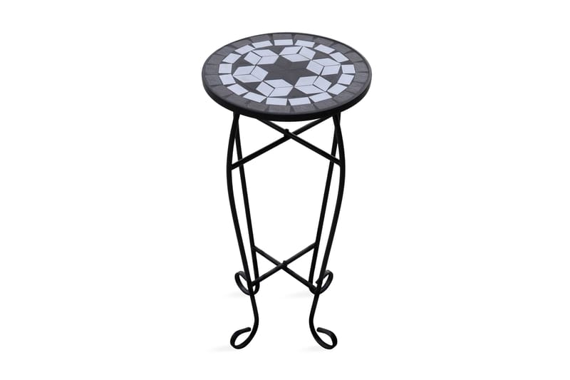 Mosaikk Sidebord Plantebord Svart Hvit - Møbler - Bord - Avlastningsbord - Lampebord & sidebord