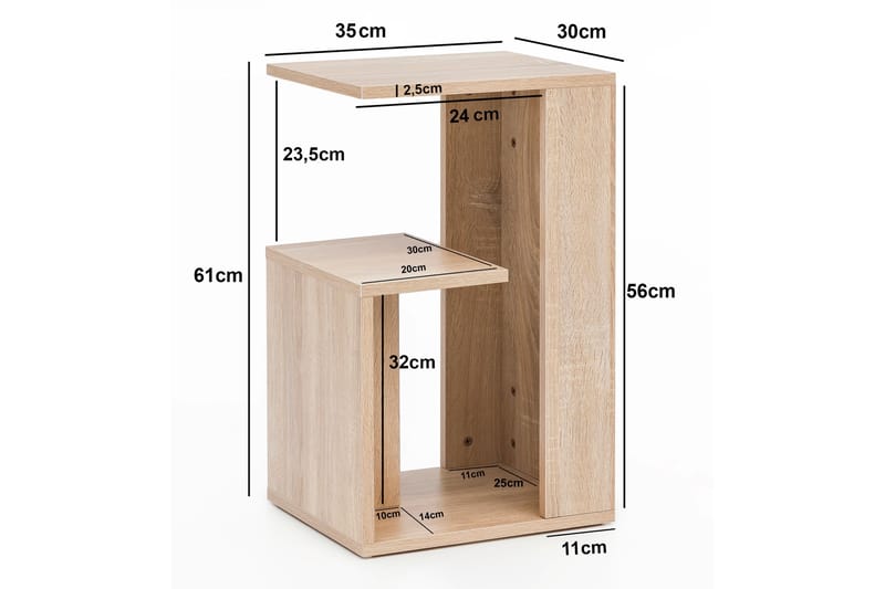 Moyinoluwa Avlastningsbord 35 cm - Brun - Møbler - Bord - Avlastningsbord - Lampebord & sidebord