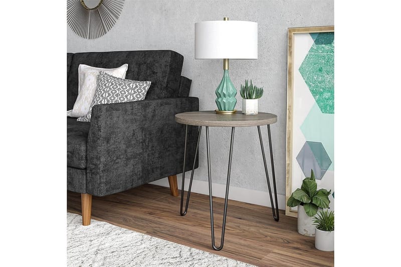 Owen Avlastningsbord 50 cm Grå - Dorel Home - Møbler - Bord - Avlastningsbord - Lampebord & sidebord