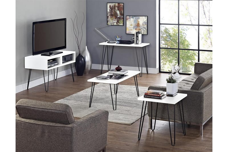 Owen Avlastningsbord 50 cm Hvit - Dorel Home - Møbler - Bord - Avlastningsbord - Lampebord & sidebord