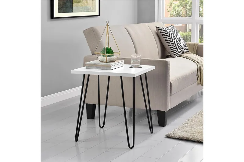 Owen Avlastningsbord 50 cm Hvit - Dorel Home - Møbler - Bord - Avlastningsbord - Lampebord & sidebord