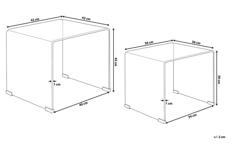 Prestina Sidebord 2-pk - Transparent - Møbler - Bord - Avlastningsbord - Lampebord & sidebord